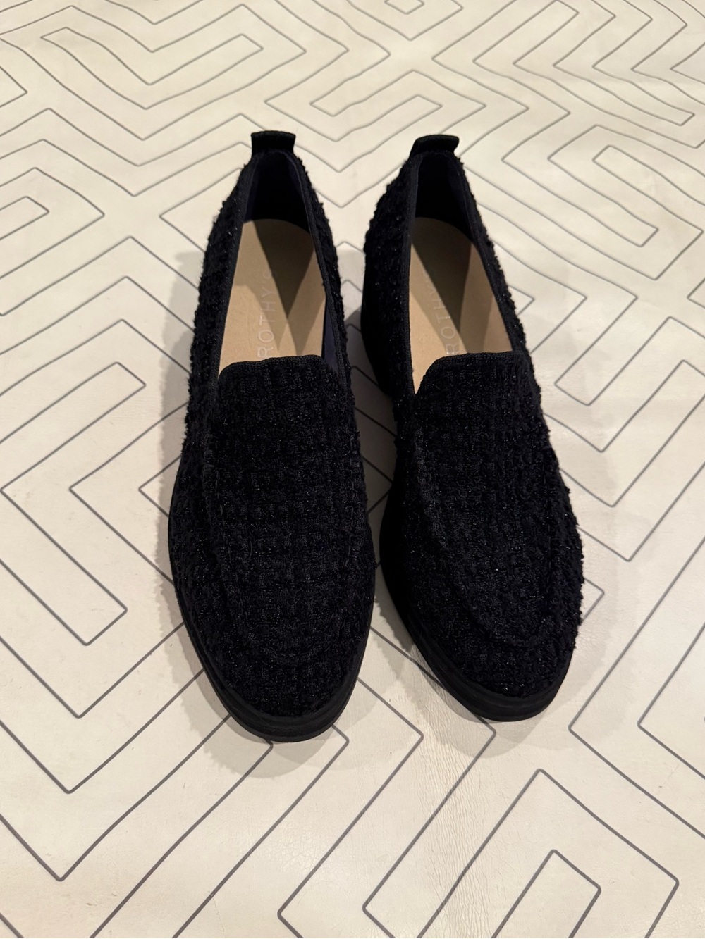 New Rothy's Lug Loafer in Boucle Black